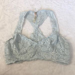 Free People Lace Light Blue Racerback Bralette
